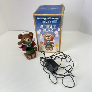 RARE Kurt Adler 1994 Santa's Action World Bradley The Bubble Blowing Bear WORKS